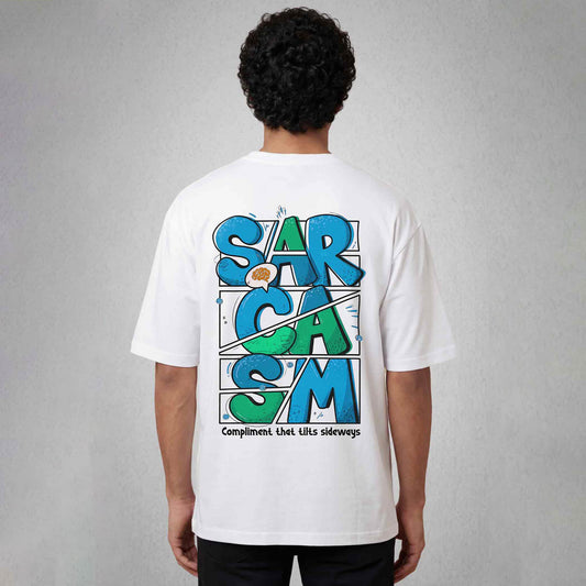 Sarcasm Oversized Tshirt White