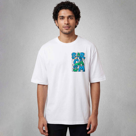Sarcasm Oversized Tshirt White