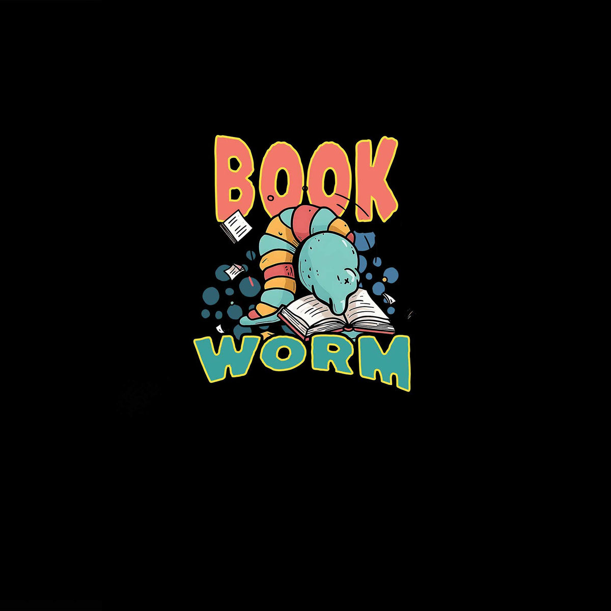 Book Worm Regular Tshirt Black