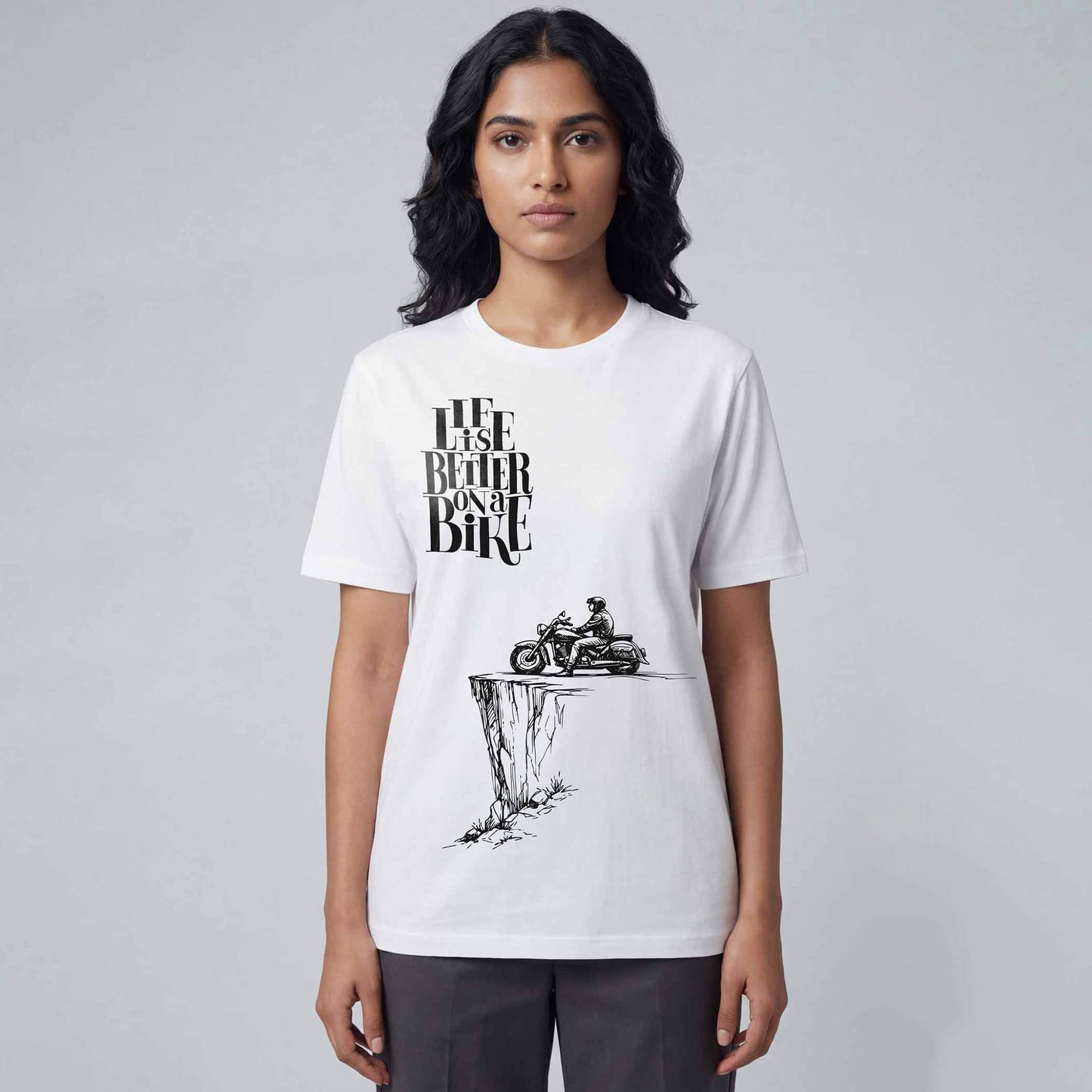 Lone Biker Regular Tshirt White