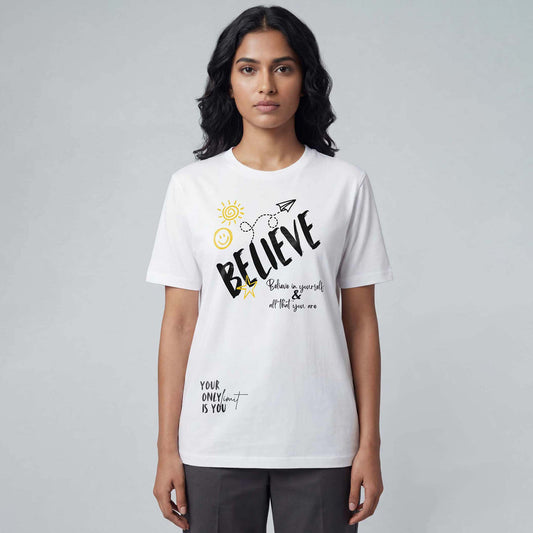 Believe Regular Tshirt White
