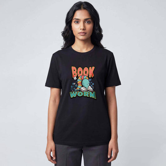 Book Worm Regular Tshirt Black