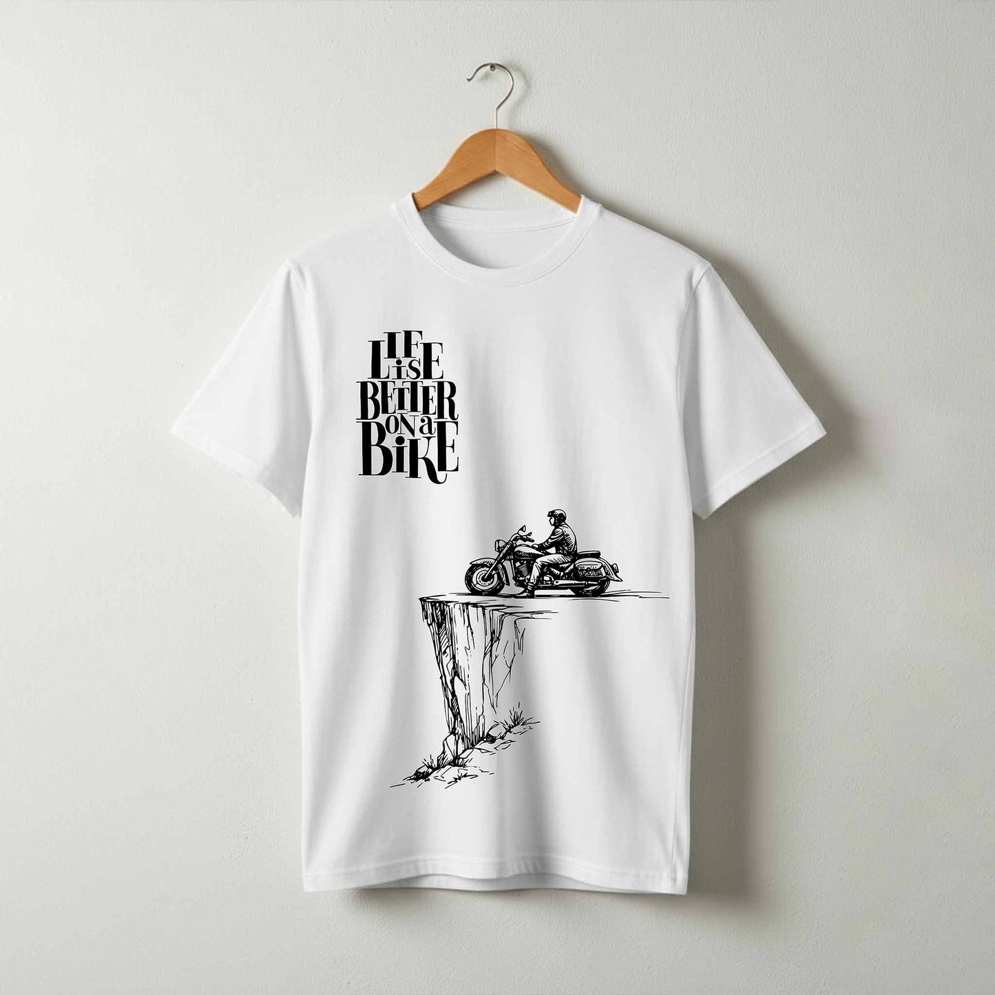 Lone Biker Regular Tshirt White