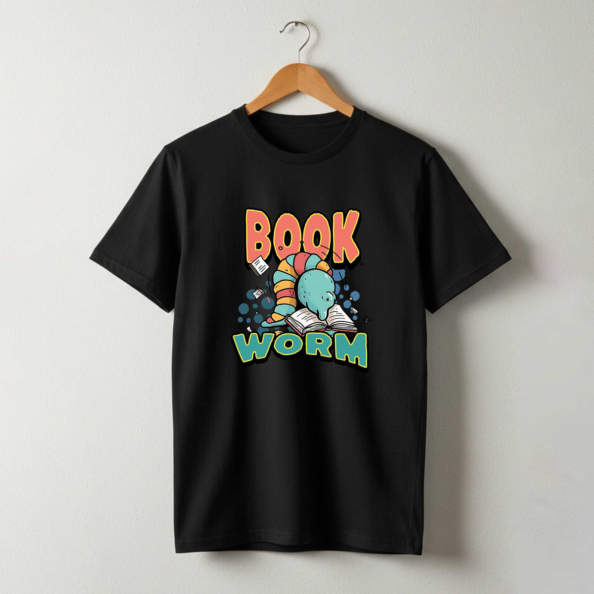 Book Worm Regular Tshirt Black
